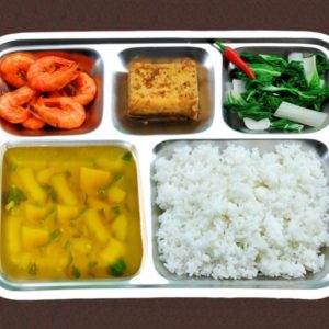 Tôm rim + Đậu hũ chiên sả