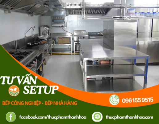 Setup bếp công nghiệp tại khu chế biến